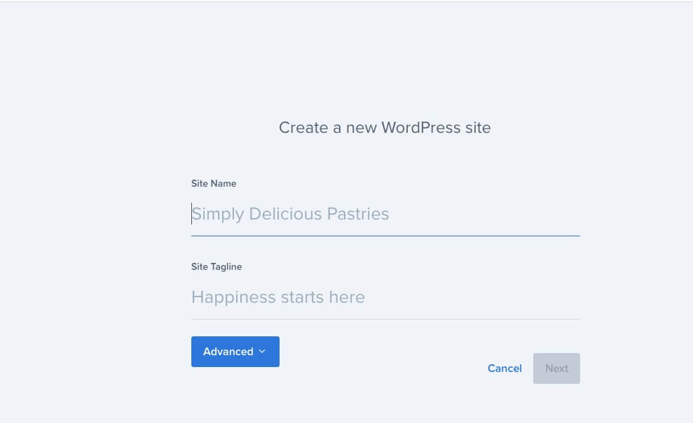 create WP website